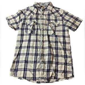 Soul Star Americana Slim Fit Plaid Western Shirt - Size M